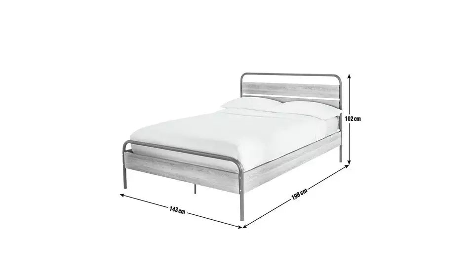 Habitat Industrial Double Metal Bed Frame - Grey